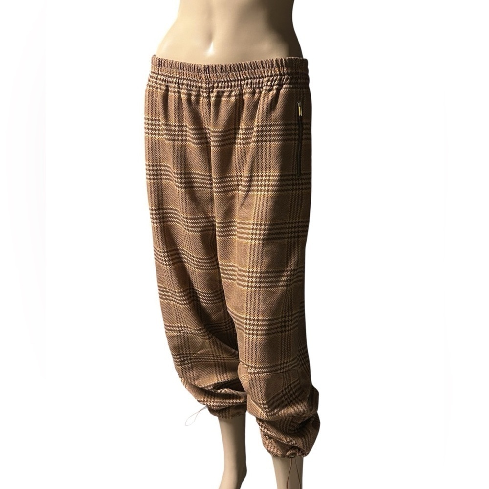 Nocturne Plaid Pull On Trouser Pant Relax High Rise Indie Skate Punk Women 42